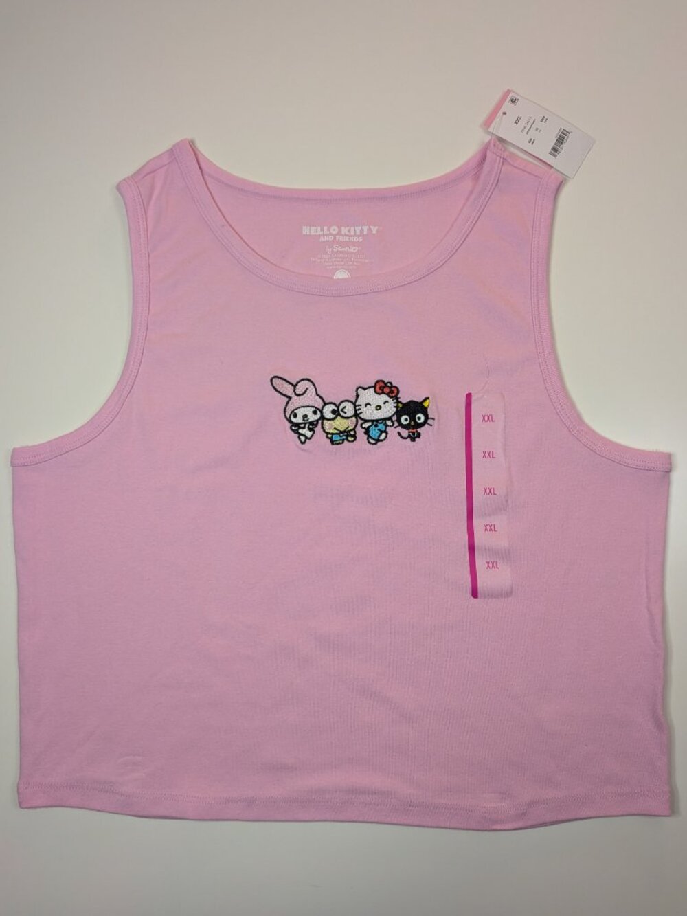Hello Kitty & Friends Sanrio Pink Embroidered Tank Top XXL NWT